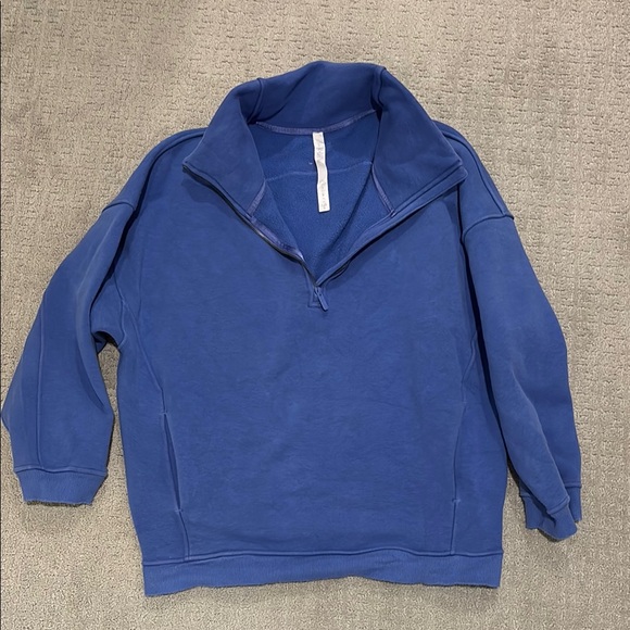 lululemon athletica Sweaters - Women’s lululemon M/L oversized suba Blue Quarter-Zip Sweater